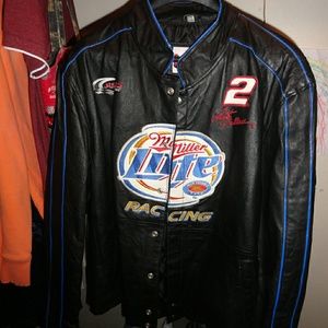 Mens XL Rusty Wallace Last Call Leather Jacket